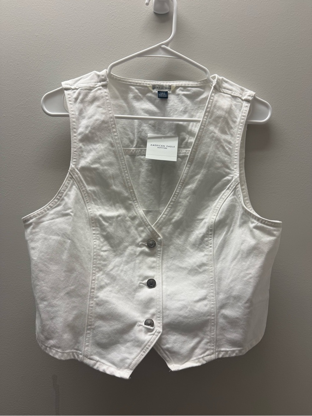 AE Button-Up Crop Vest, Sz L